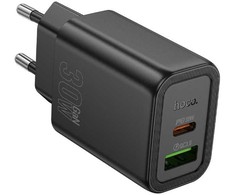 Įkroviklis Hoco N63 30W GaN USB-C/USB-A juodas