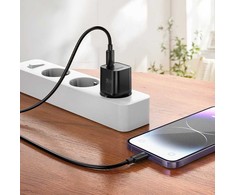 Įkroviklis Hoco N66 35W GaN USB-C/USB-A + USB-C to Lightning cable 1.0m baltas