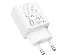 Įkroviklis Hoco N71 30W GaN USB-C/USB-A baltas