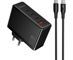 Įkroviklis Hoco N85 100W 3xUSB-C/USB-A + USB-C to USB-C 100W cable 2.0m juodas