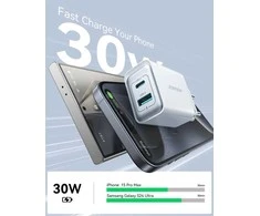 Įkroviklis Joyroom JR-TCF15 30W USB-C/USB-A baltas