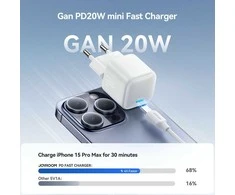 Įkroviklis Joyroom JR-TCG08 20W GaN USB-C baltas