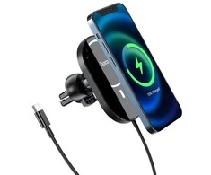 Automobilinis laikiklis-įkroviklis Hoco CA90 Magsafe Powerful magnetis, juodas