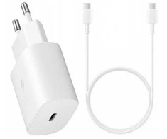 Įkroviklis Samsung EP-TA800NW 25W + Type-C kabelis 25W baltas