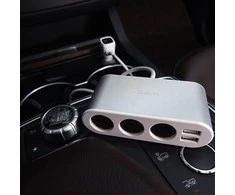 Automobilinis įkroviklis-šakotuvas Hoco Z13 su 2 USB jungtimi ir trimis jungtimis