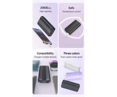 Išorinė baterija Power Bank Awei P19K 5V/2.4A 20000mAh juoda