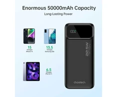 Išorinė baterija Power Bank Choetech B732 22.5W 50000mAh juoda