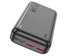 Nešiojamas įkroviklis HOCO J101A Astute, 3A, 20000 mAh, juodas, su LED indikatoriumi