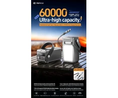 Išorinė baterija Power Bank Remax FP-33 100W 60000mAh pilka