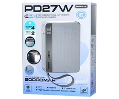Išorinė baterija Power Bank Remax FP-5 27W 60000mAh pilka