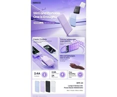 Išorinė baterija (Powerbank) REMAX RPP-23 10000mAh 2.4A 2×USB, juoda
