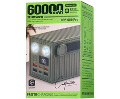 Išorinė baterija Power Bank Remax RPP-609 Pro 22.5W 60000mAh pilka