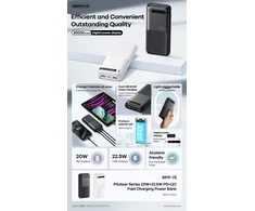 Greito įkrovimo išorinė baterija (Powerbank) REMAX RPP-72 20000mAh 22.5W QC + 20W PD, juoda
