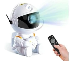 LED 3D galaktikų ir žvaigždžių projektorius Reach Mini Astronaut, baltas