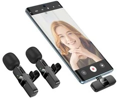 Mikrofonas Borofone BFK15 Lightning/USB-C juodas