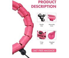 Reach Masažuojantis gimnastikos lankas Smart Hula Hoop HHP007 rožinis