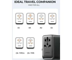 Universalus kelioninis įkroviklis Joyroom JR-TCW01 15W 3xUSB-A/USB-C juodas