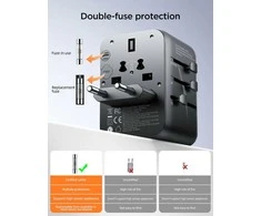 Universalus kelioninis įkroviklis Joyroom JR-TCW01 15W 3xUSB-A/USB-C juodas