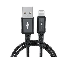 USB laidas Acefast C4-02 MFi USB-A iki Lightning 1.8m juodas