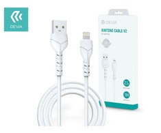 USB laidas Devia Kintone Lightning 1.0m baltas 5V 2.1A