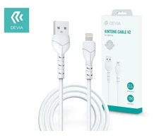 USB laidas Devia Kintone Lightning 1.0m baltas 5V 2.1A