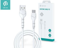 USB laidas Devia Kintone Type-C 1.0m baltas 5V 2.1A