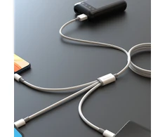 USB kabelis Dudao L8s-3in1 USB-A to USB-C/MicroUSB/Lightning 100W 1.2m baltas