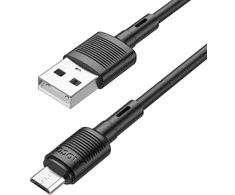 USB kabelis Hoco X83 USB-A to MicroUSB 1.0m juodas