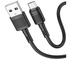 USB kabelis Hoco X83 USB-A to MicroUSB 1.0m juodas