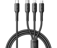USB kabelis Joyroom S-A61 USB-C to USB-C/Lightning/MicroUSB 3.5A 1.2m juodas