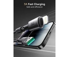 USB kabelis Joyroom SA-50 USB-A to Lightning 3A 1.2m tamsiai pilkas