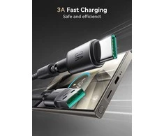 USB kabelis Joyroom SA-50 USB-A to USB-C 3A 1.2m tamsiai pilkas