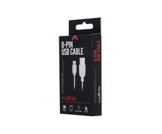 USB kabelis Maxlife Apple Lightning baltas, 1A, 1.0m