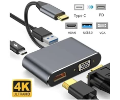 USB šakotuvas Reach USB-C to HUB PD + HDMI + VGA + USB 3.0