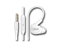 2GO In-Ear Sport-Ausinės "Active 1" su laidu, baltos spalvos