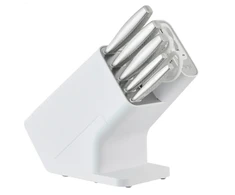Ninja Kitchen StaySharp nerūdijančio plieno 6 dalių peilių rinkinys + baltas peilių laikymo blokas - K62006EUWH
