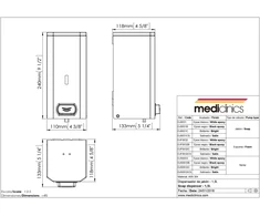 Mediclinics šķidro ziepju dozators, 1.5 l, matēts nerūsējošais tērauds AISI 304