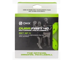 Onix Dura Fast-40 Piklbolo kamuoliukai, 4 vnt. neoninė žalia