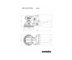 Akumuliatorinio ekscentrinio šlifuoklio SXA 18LTX 125 BL125 mm korpusas, Metabo