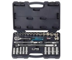 1/2" CHROME+ galinių raktų komplektas, coliniai dydžiai 30pcs, KS Tools