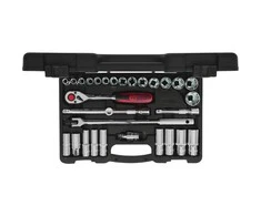 1/2" CHROME+ galinių raktų komplektas, coliniai dydžiai 30pcs, KS Tools