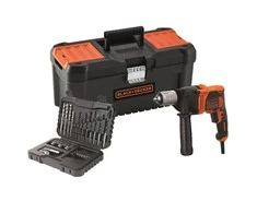 Black &amp; Decker Juodas &amp; Decker Gręžtuvas smūginis BEH850 / 850W + 32 priedai ir dėžė, Juodas &amp; Decker