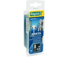 Kniedės aukštos kokybės Al 4,8x16mm 50vnt + Drill C, Rapid