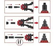 Kniediklis užtraukiamoms ir veržlinėms kniedėms, komplektas1, KS Tools