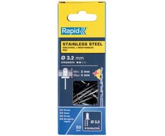 Kniedės Rapid 5000393; 3,2x8 mm; 50 vnt.; nerūdijančio plieno