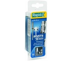 Nerūdijančio plieno kniedės 4,8x18mm 50vnt + Drill C, Rapid