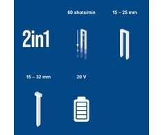 Cordless kabiu ir vinių kalimo įrankis C-NAG180-X - Set S, Scheppach