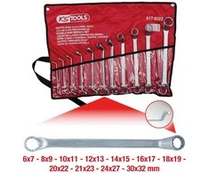 Raktų žiediniais galais komplektas 11vnt., 6-32mm, KS Tools