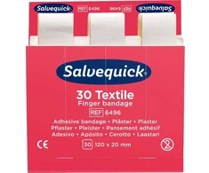 Salvequick Tekstilinis pirštų tvarstis, 120 x 20 mm, 30 vnt/papildymui, Cederroth