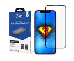 3MK HardGlass Max Lite Ekrano apsauga, iPhone 13/13 Pro, Grūdintas stiklas, Juodas